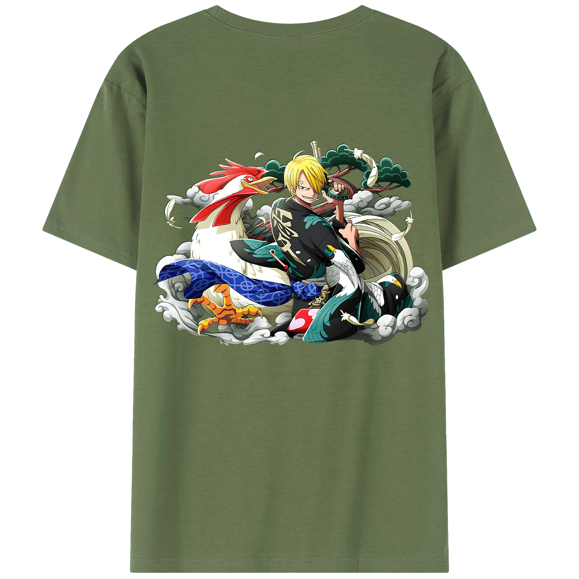 （画像用） ワンピース サンジ ONE PIECE Sanji 綿100％ メンズ半袖Tシャツ（バックプリント） 通気性
